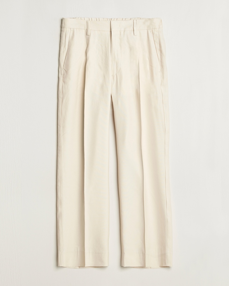 NN07 Kay Linen/Viscose Drawstring Trousers Ivory – Beige