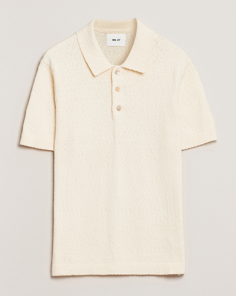NN07 Randy Knitted Polo Ecru – Blanc