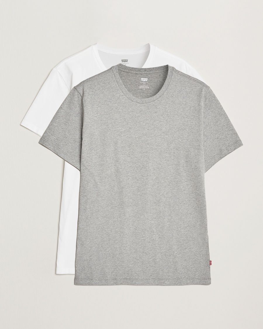 Levi's 2-Pack Crew Neck T-Shirt White/Grey Heather – Blanc