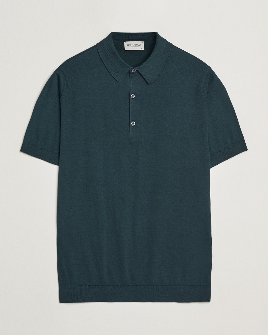 John Smedley Adrian Slim Fit Sea Island Polo Rain Forest – Vert