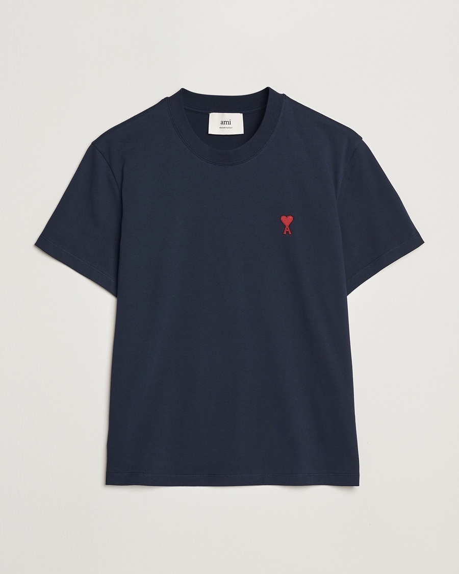 AMI Heart Logo T-Shirt Navy – Bleu