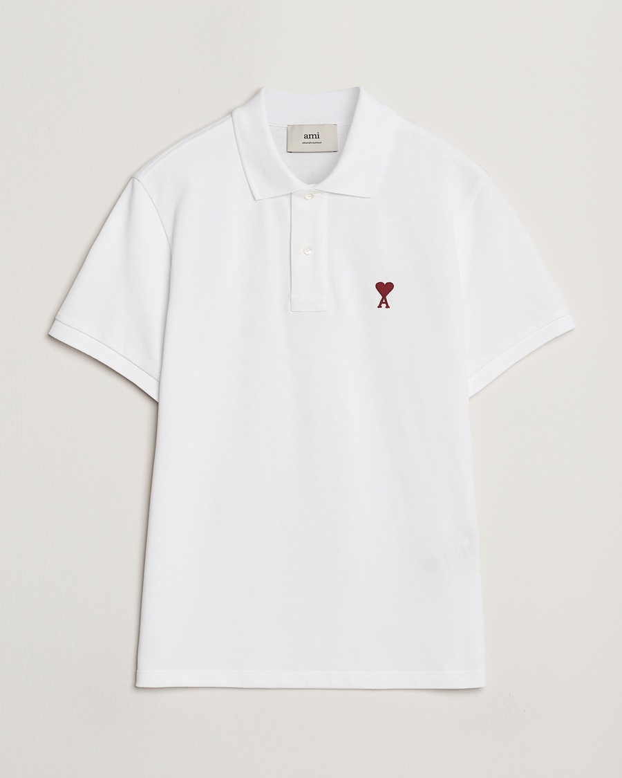 AMI Heart Logo Polo White – Blanc