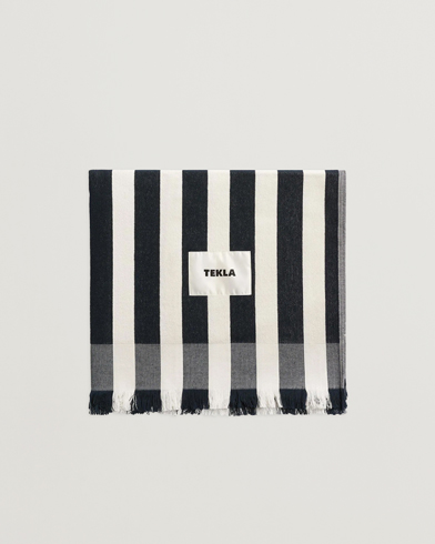 Tekla Organic Terry Beach Towel Cala Stripes – Bleu