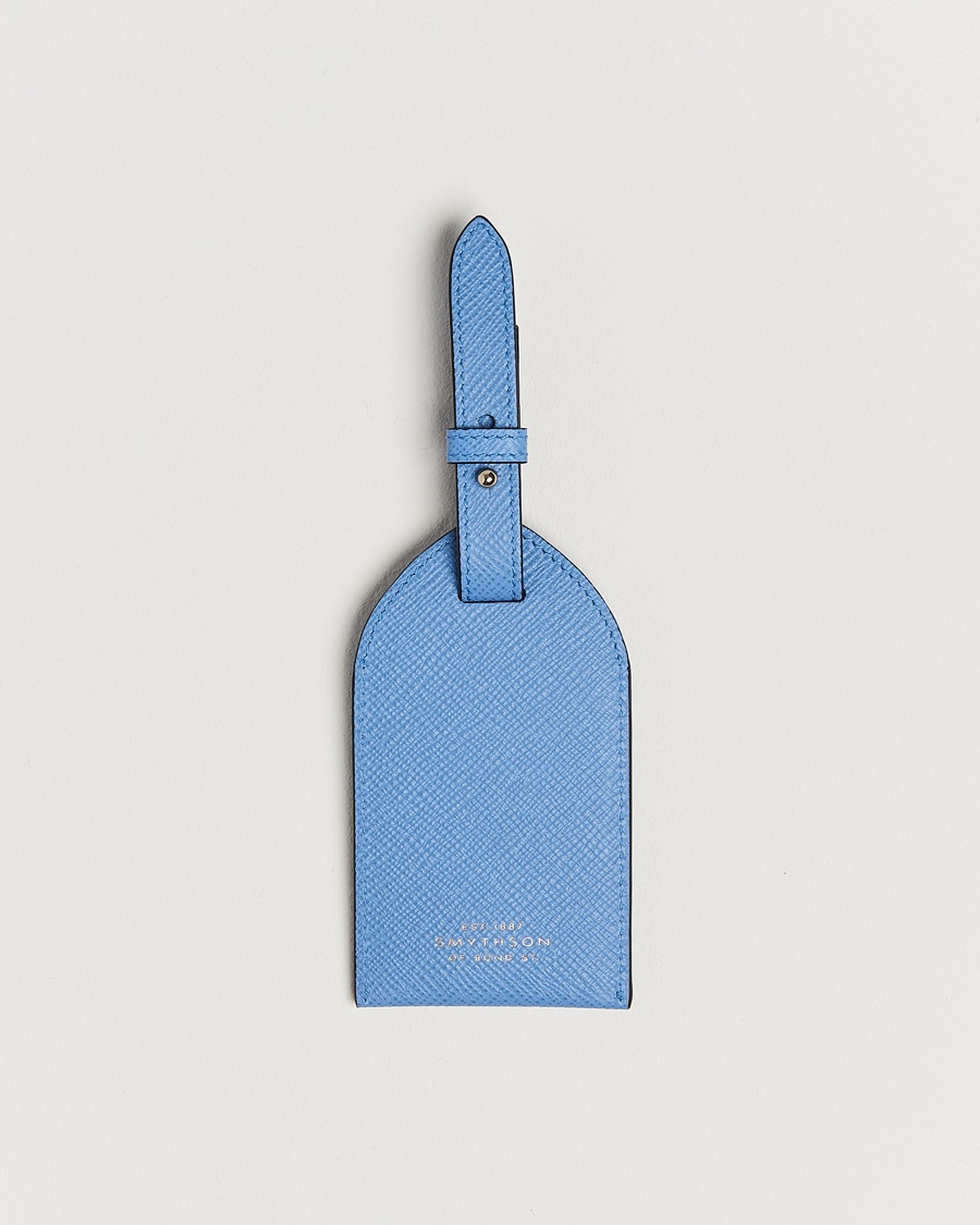 Smythson Panama Luggage Tag Nile Blue – Bleu