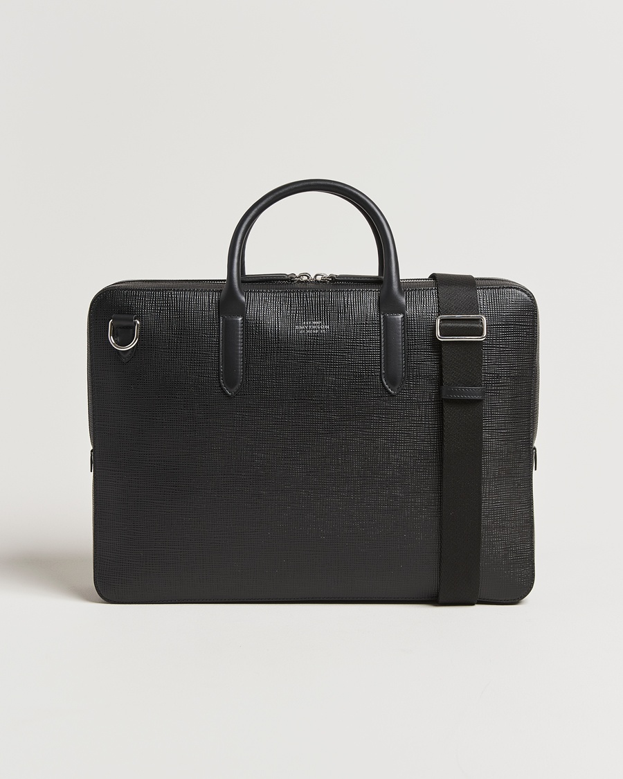 Smythson Panama Large Lightweight Briefcase Black – Noir