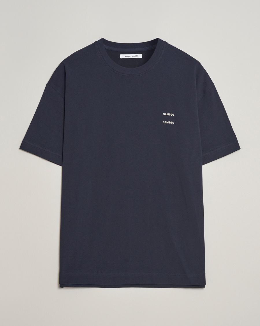 Samsøe Samsøe Joel Organic Cotton T-Shirt Salute Navy – Bleu