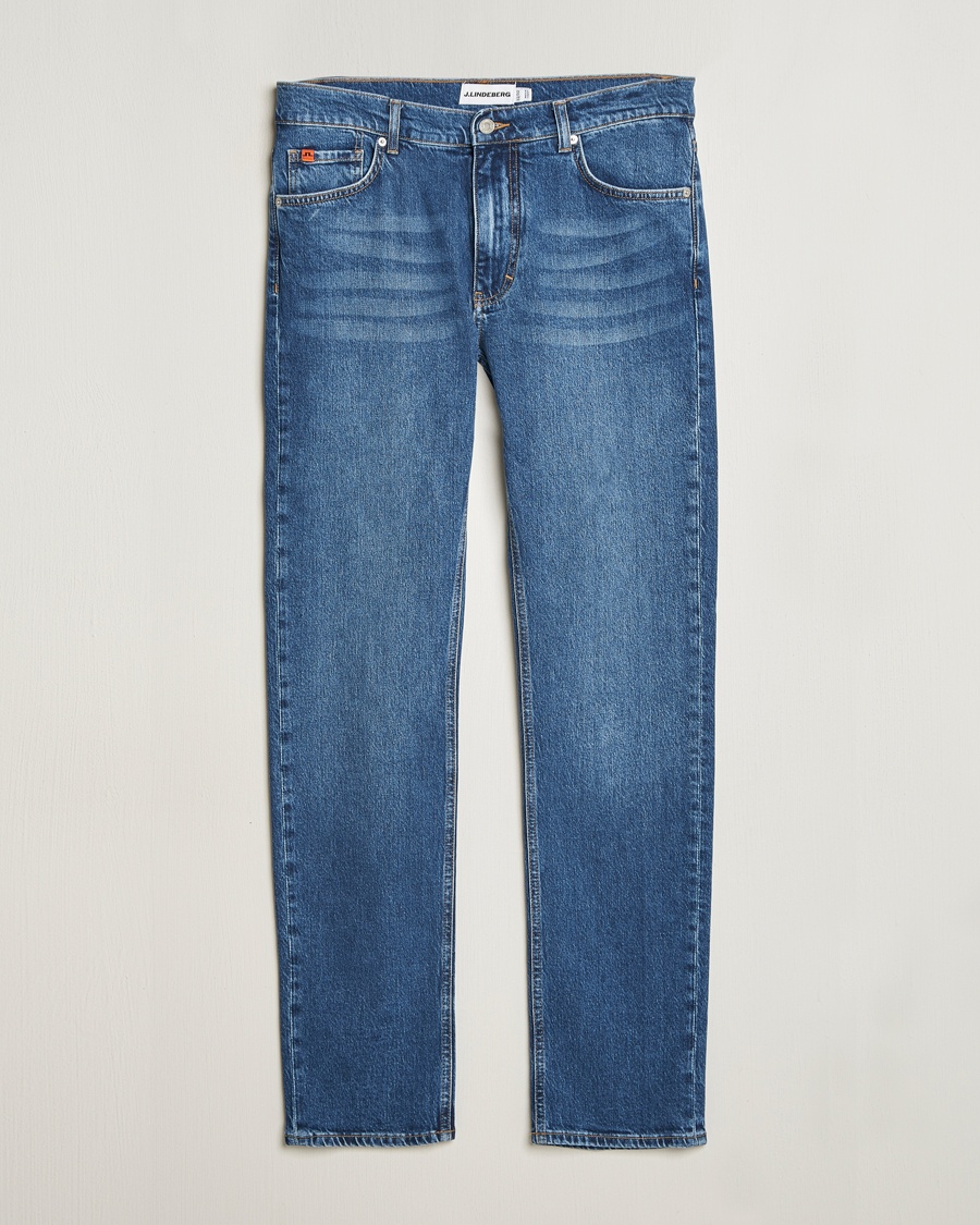 J.Lindeberg Jax Washed Slim Jeans Mid Blue – Bleu