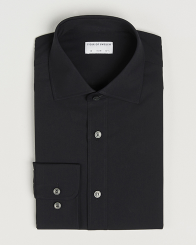 Tiger of Sweden Adley Slim Fit Cut Away Shirt Black – Noir