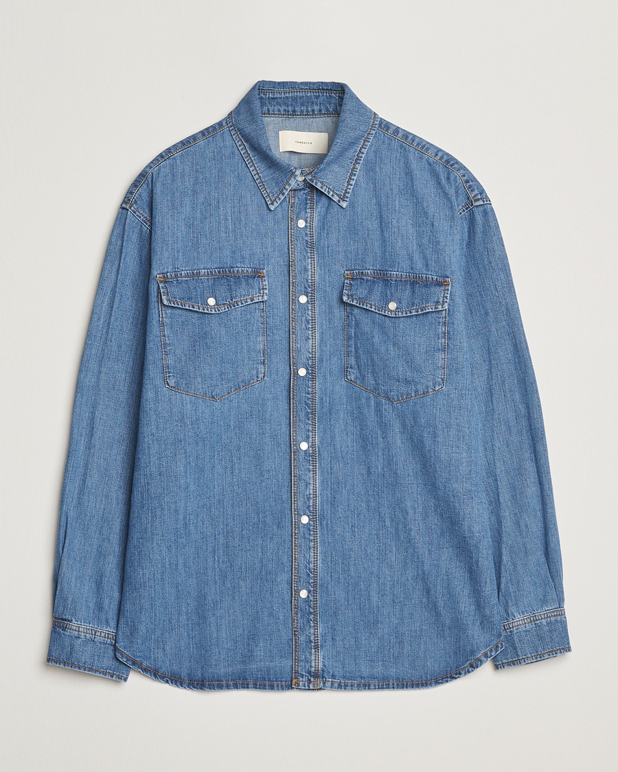 Jeanerica Arno Denim Shirt Light Blue Vintage – Bleu