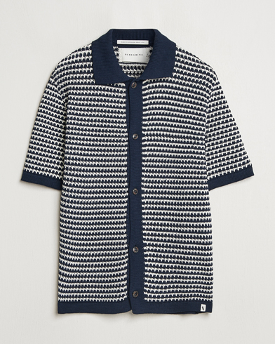 Peregrine Island Crochet Knitted Shirt Navy – Bleu