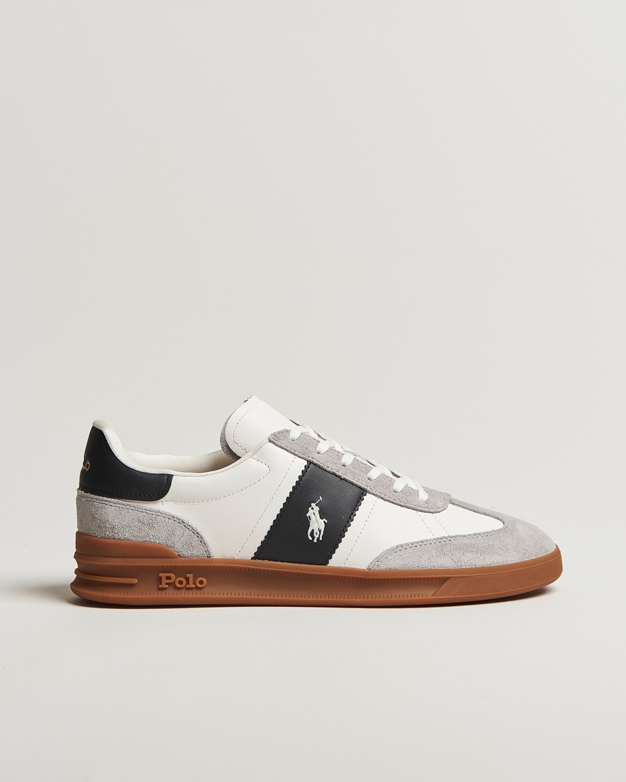 Polo Ralph Lauren Aera Leather/Suede Sneaker White/Grey – Blanc