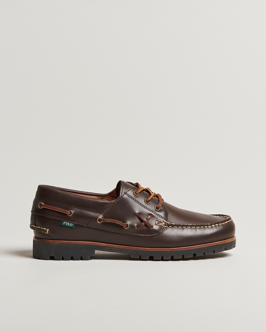 Polo Ralph Lauren Ranger Leather Boat Shoe Dark Brown – Marron
