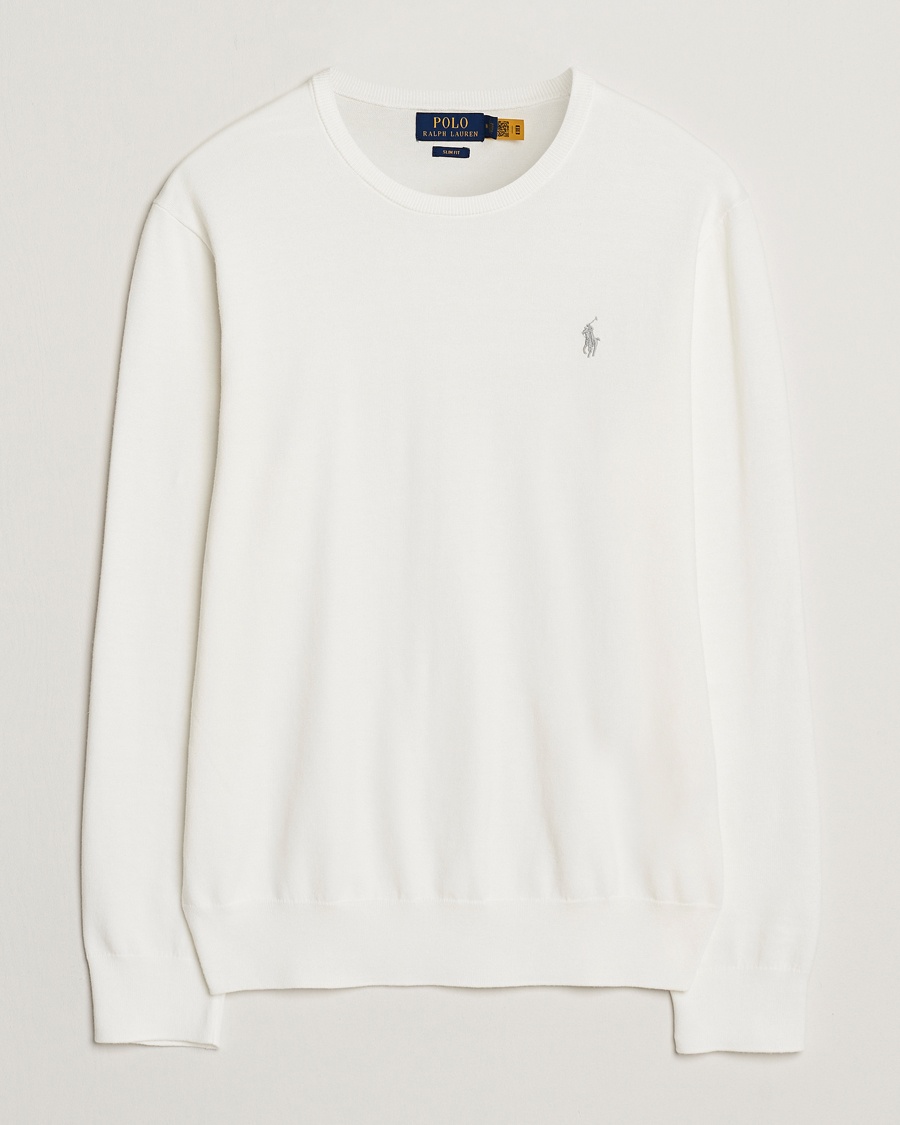 Polo Ralph Lauren Cotton Crew Neck Sweater Deckwash White – Blanc