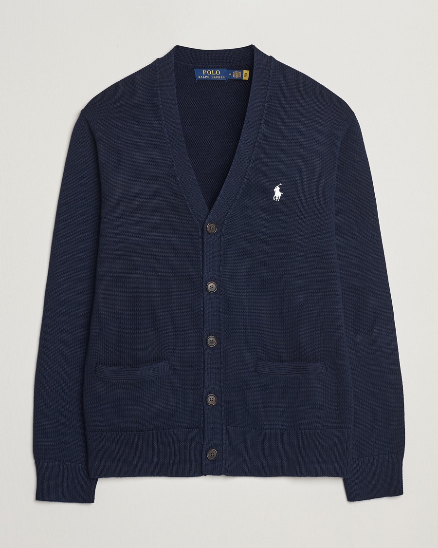 Polo Ralph Lauren Cotton Cardigan Hunter Navy – Bleu