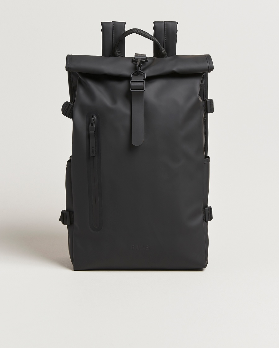 RAINS Rolltop Large Rucksack Black – Noir