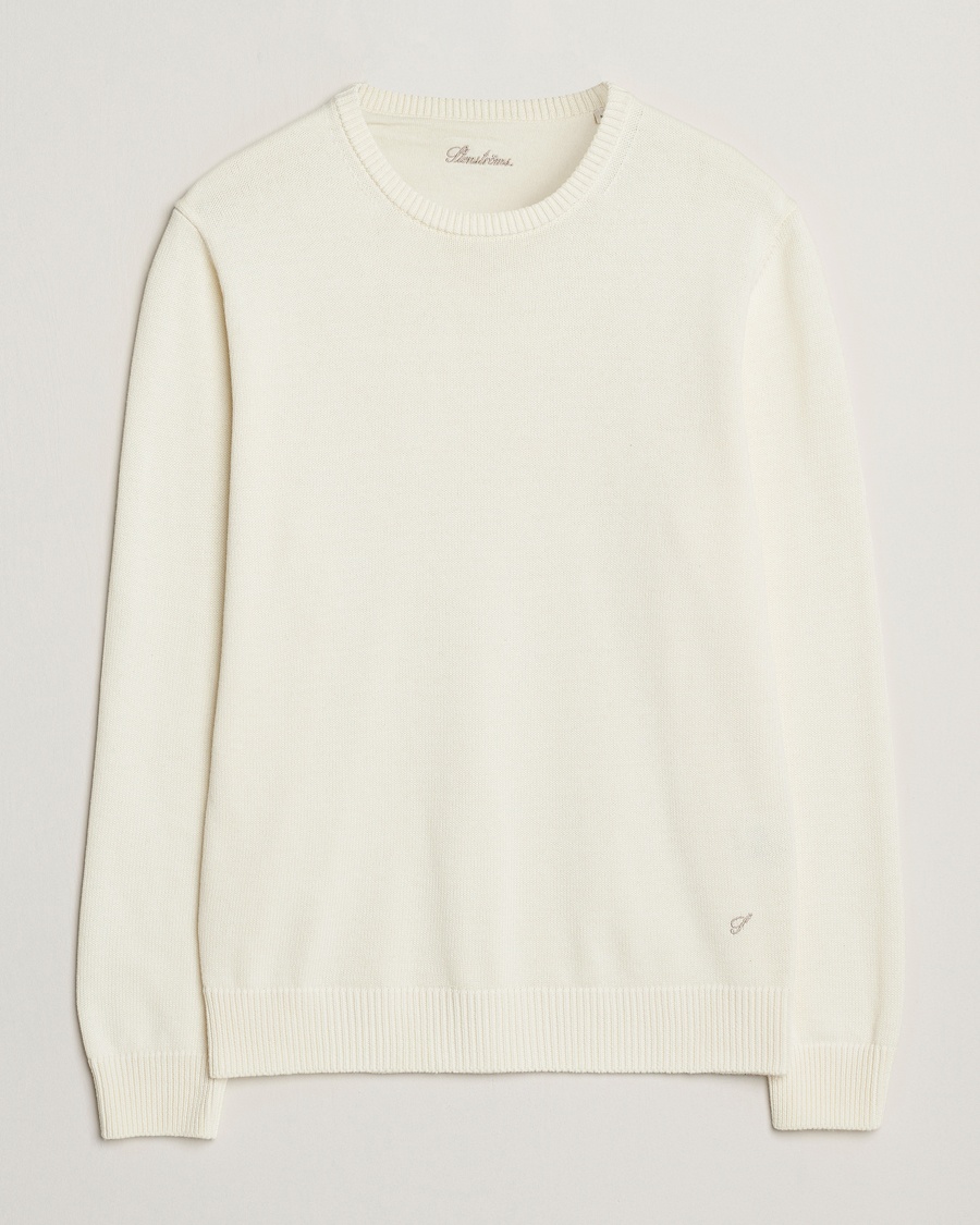 Stenströms Organic Cotton Knitted Sweater White – Blanc