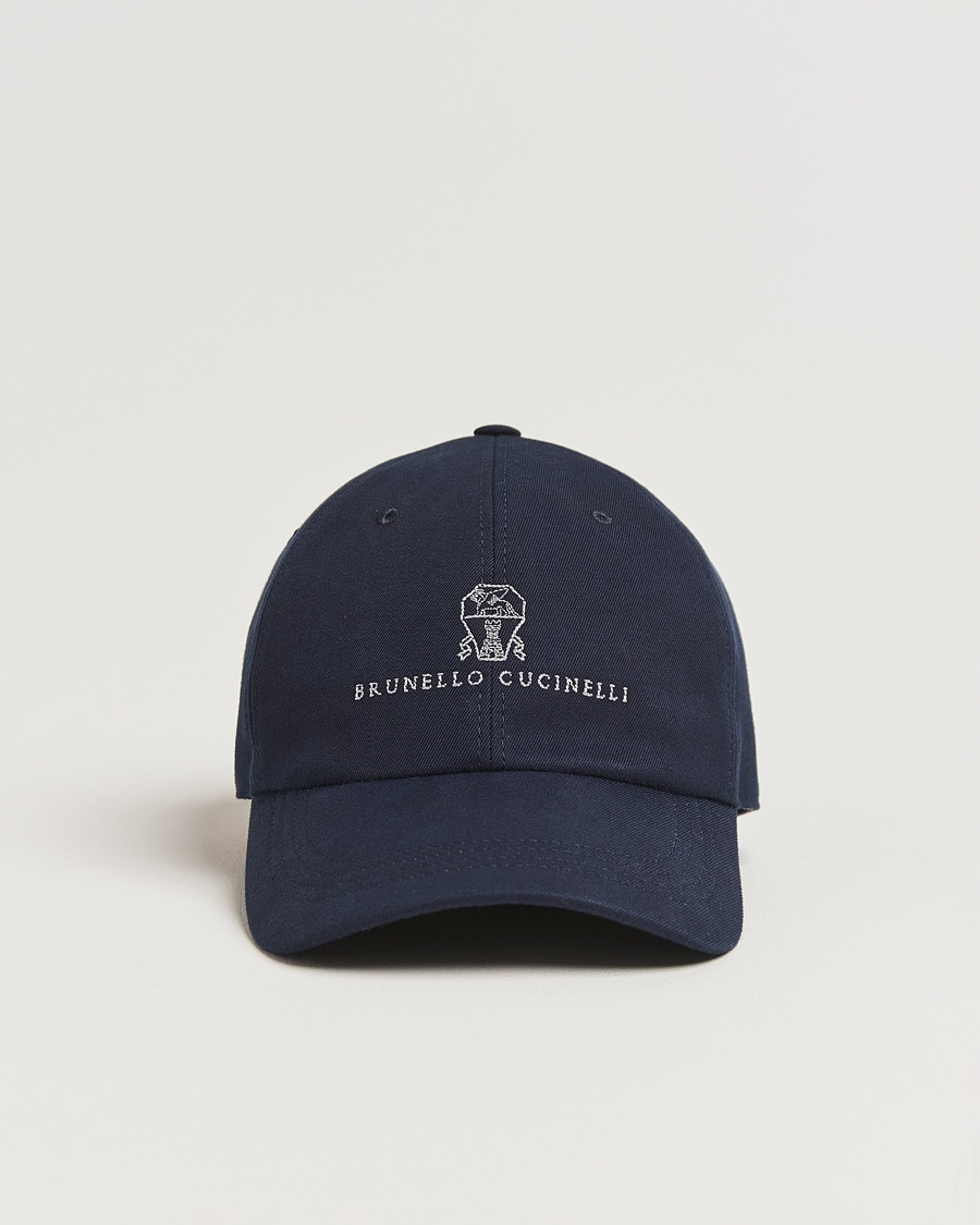 Brunello Cucinelli Twill Cotton Baseball Cap Navy – Bleu