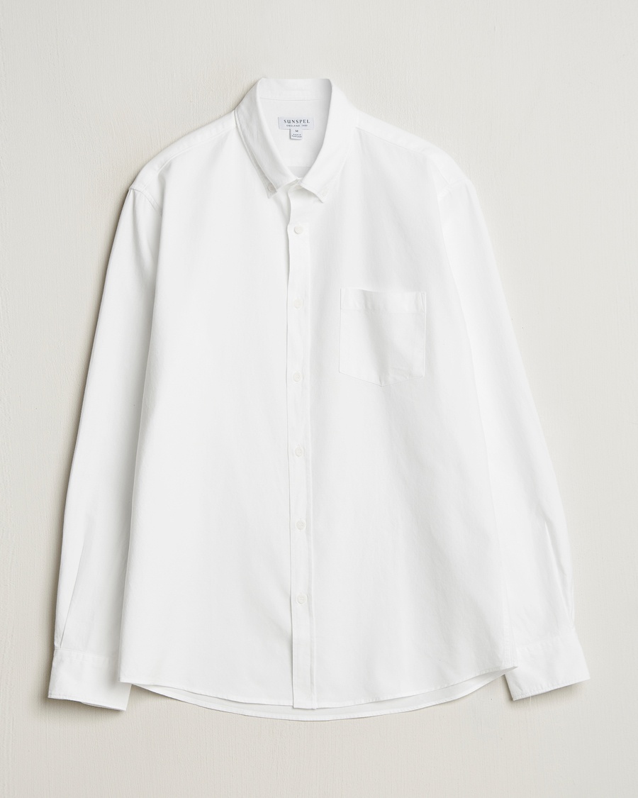 Sunspel Oxford Button Down Shirt White – Blanc
