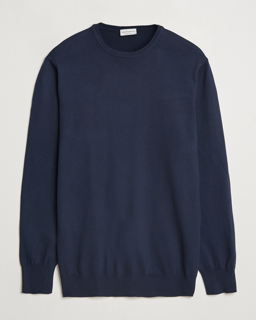 Morgano Supersoft Egyptian Cotton Crew Neck Navy – Bleu