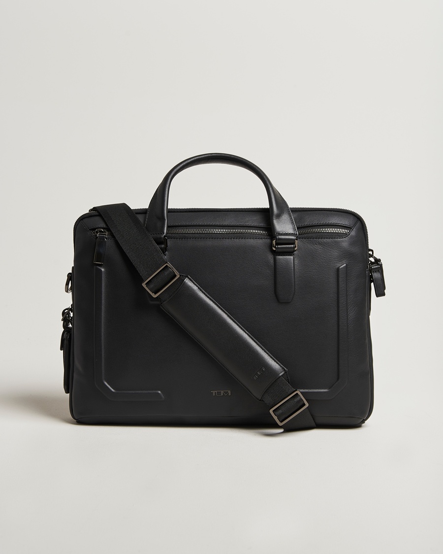 TUMI Harrison Sycamore Slim Leather Brief Black – Noir