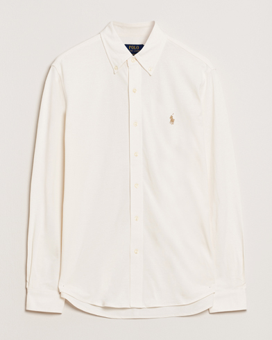 Polo Ralph Lauren Featherweight Mesh Shirt Pale Cream – Blanc