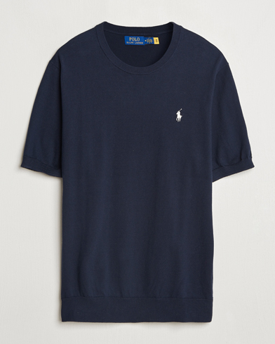 Polo Ralph Lauren Knitted Short Sleeve Tee Hunter Navy – Bleu