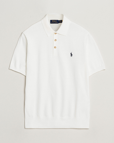 Polo Ralph Lauren Knitted Short Sleeve Polo Deckwash White – Blanc