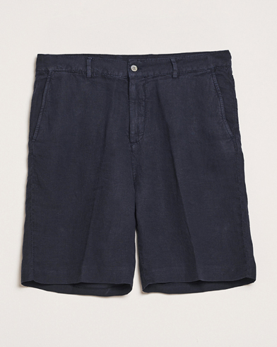 Oscar Jacobson James Casual Linen Shorts Navy – Bleu