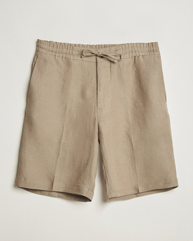 J.Lindeberg Brady Drape Linen Shorts Nutmeg – Marron