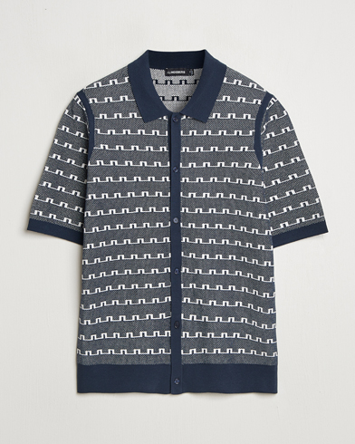 J.Lindeberg Rolando Logo Jacquard Polo Navy – Bleu