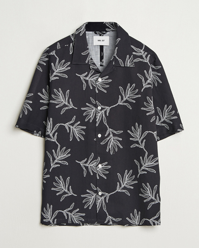 NN07 Ole Printed Cotton/Lyocell Resort Shirt Black – Noir