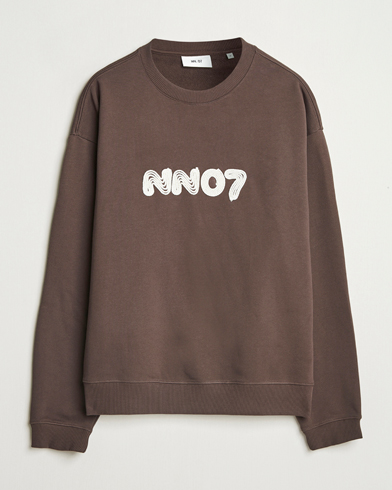 NN07 David Rope Logo Crew Neck Sweatshirt Coffee – Marron