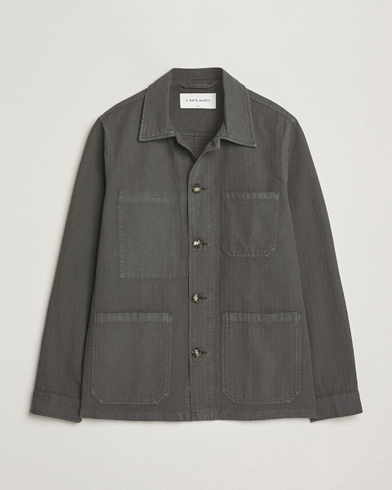 A Day's March Herringbone Overshirt Olive – Vert