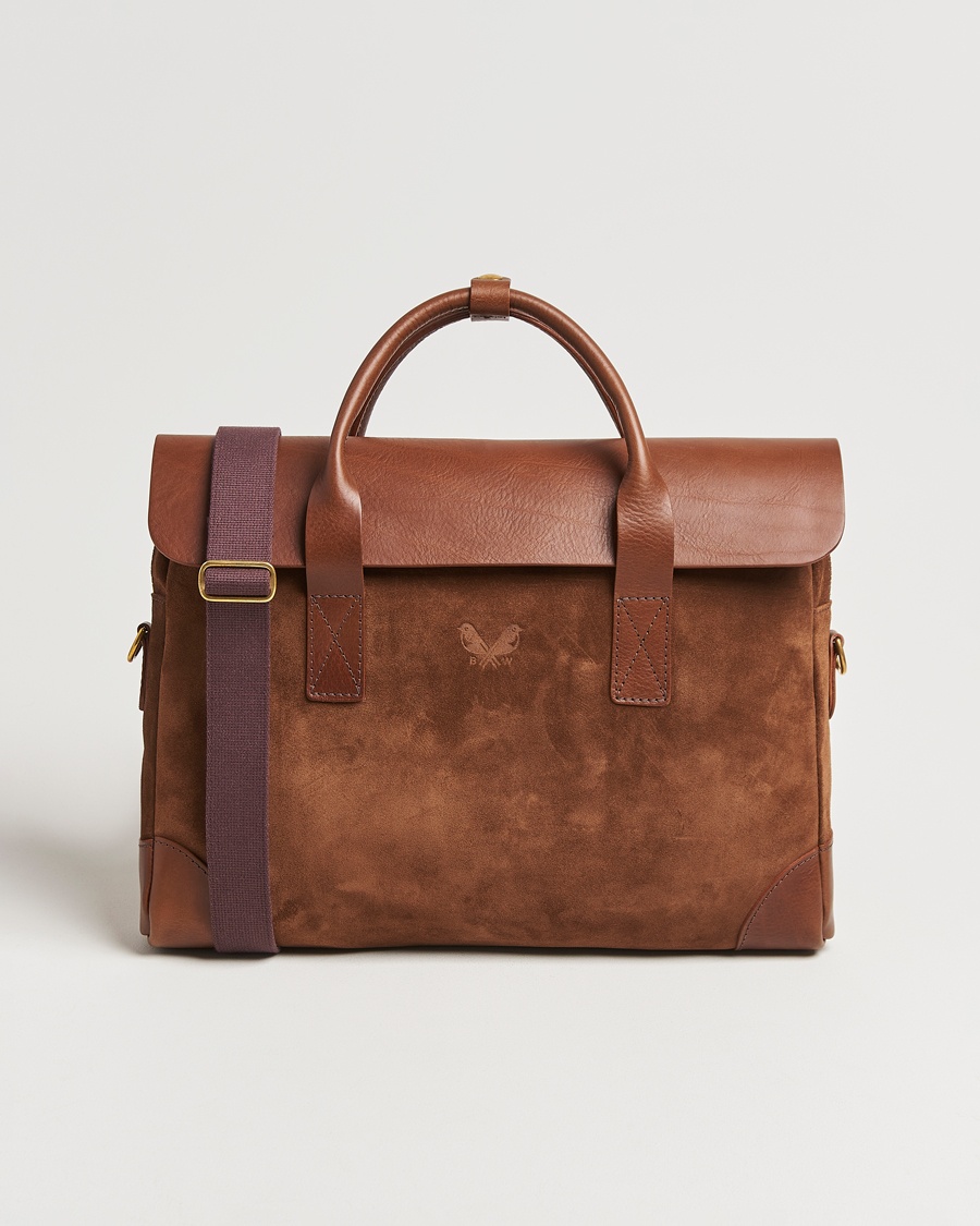 Bennett Winch Suede Briefcase Brown – Marron