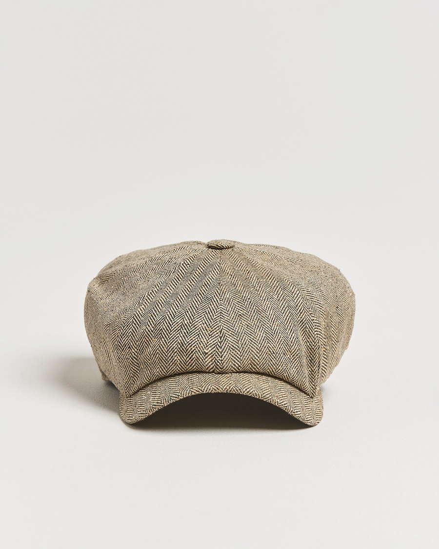 Wigéns Newsboy Retro Herringbone Cap Dark Olive – Vert