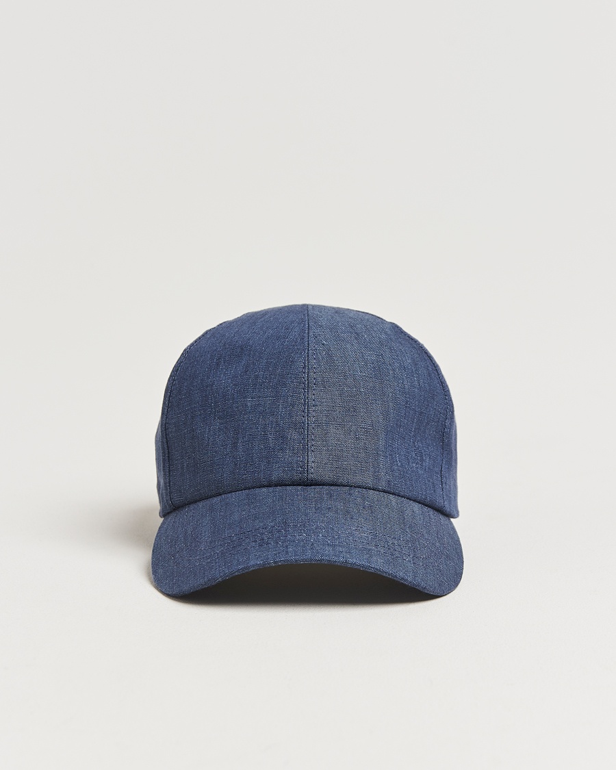 Wigéns Baseball Linen Cap Denim Blue – Bleu