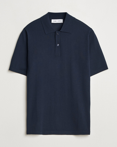 Samsøe Samsøe Sarown Knitted Polo Salute Navy – Bleu