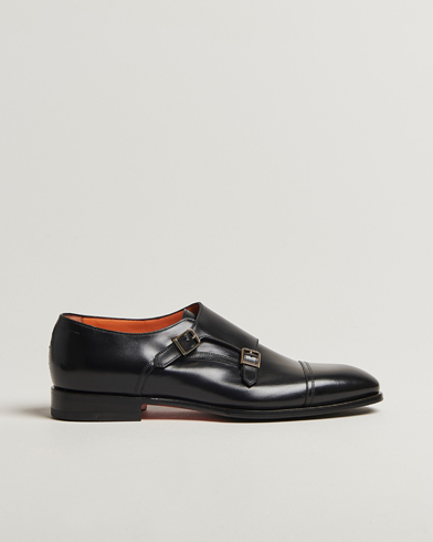 Santoni Adrian Double Monk Black Calf – Noir