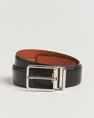 Santoni Classic Leather Belt Black Calf – Noir