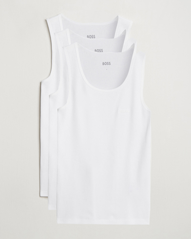 BOSS BLACK 3-Pack Ribbed Tank Top White – Blanc