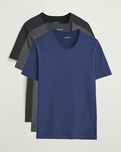 BOSS BLACK 3-Pack Crew Neck T-Shirt Black/Blue/Grey – Bleu