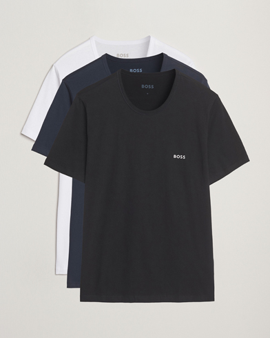 BOSS BLACK 3-Pack Crew Neck T-Shirt White/Navy/Black – Blanc