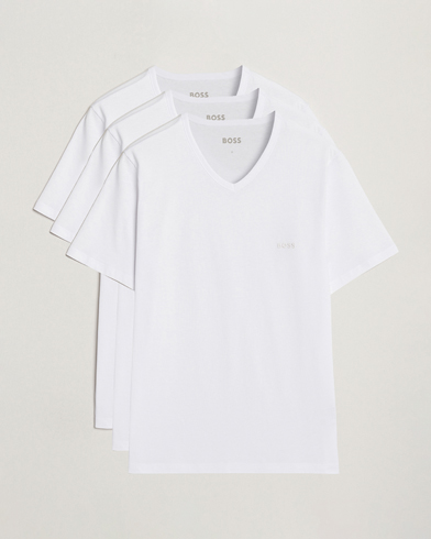 BOSS BLACK 3-Pack V-Neck T-Shirt White – Blanc
