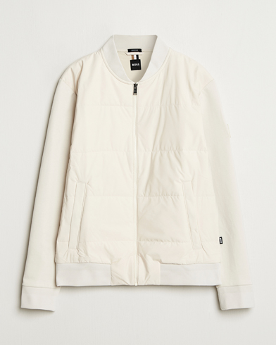 BOSS BLACK Skiles Hybrid Full Zip Open White – Blanc