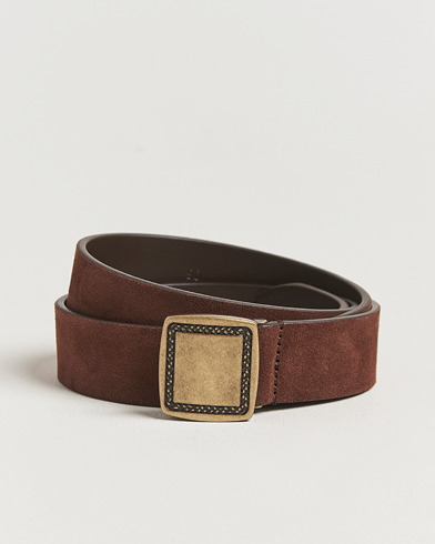 Anderson's Suede Buckle Belt 3cm Dark Brown – Marron