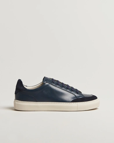 Sweyd Center Leather/Suede Sneakers Navy – Bleu