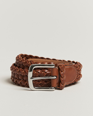 Ralph Lauren Purple Label Braided Belt Dark Brown – Marron