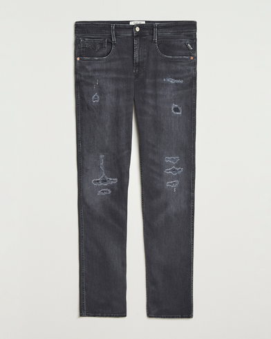 Replay Anbass Distressed Super Stretch Bio Jeans Washed Black – Noir
