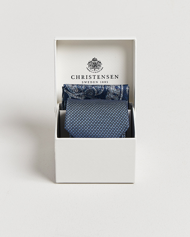 Amanda Christensen Box Set Silk 8 cm Tie And Pocket Square Sky Blue – Bleu