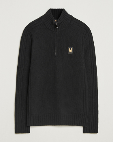 Belstaff Watch Wool Knitted Quarter Zip Black – Noir